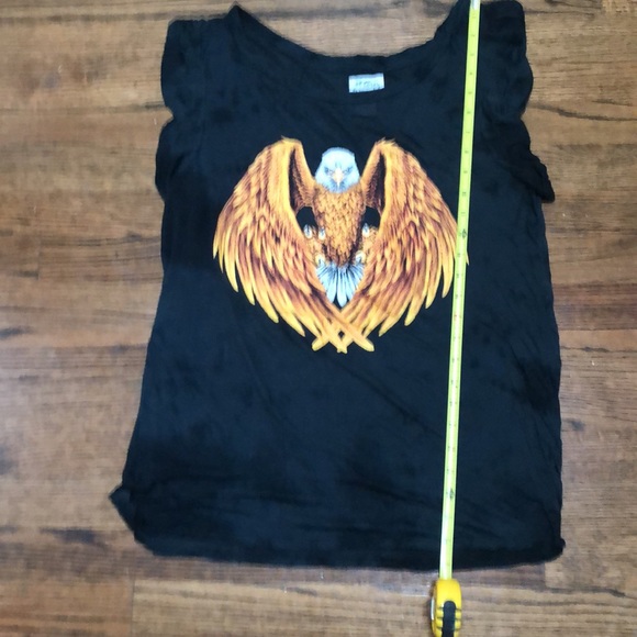 Torn by Ronny Kobo Black Ruffle Sleeve T Shirt L - Picture 8 of 10